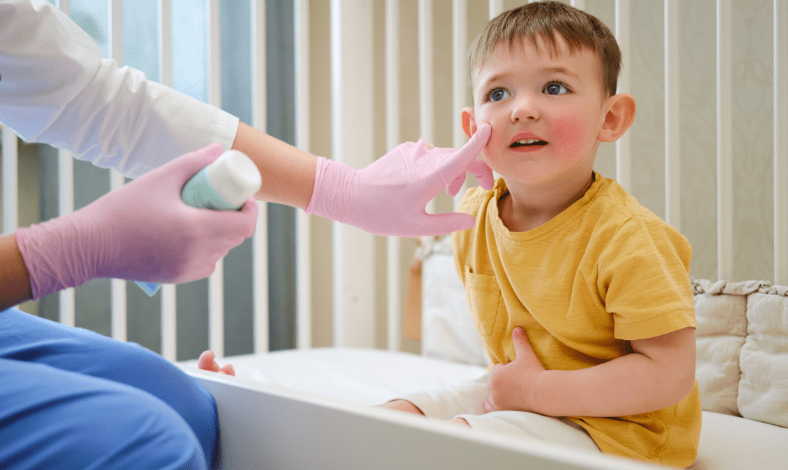 A child undergoing a medical examination by a doctor, ensuring their health and well-being.